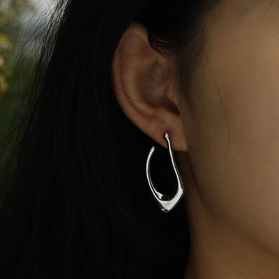 Boucles d'oreilles TARAJI Forme Abstraite Argenté