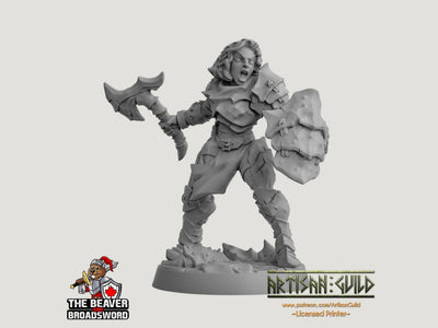 Scourgeland Survivor E dnd mini - Dungeons and Dragons | Female | Fighter | Barbarian| Human 5e Fantasy  Pathfinder 2e 5e Tabletop Mini RPG