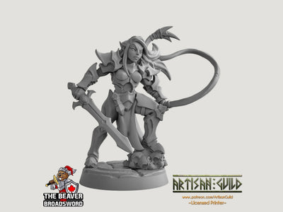 Inquisiteure Ashen Alfar C - Donjons et Dragons | Femme | Guerrier | Paladin Clerc | Elfe Drow DnD 5e Fantaisie Pathfinder 2e 5e Figurine de Table