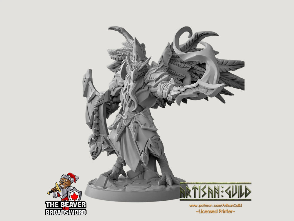 Aarakocra Paladin Cleric miniature de luxe DnD - Miniature de table imprimée en résine de haute qualité 28mm 32mm, solide, durable, figurine et diorama