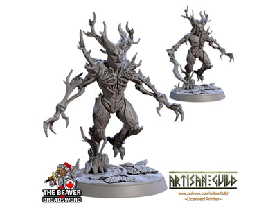 Barkwraith Spriggan E, Fighter, Monster, Fey, Dryad, DnD, Elven- High Quality Resin Printed 28mm 32mm Tabletop Miniature, Tough Figurine