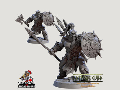 Guerrier Orc des Montagnes, Barbare, Rôdeur - Mini premium imprimée en résine 28mm 32mm, figurine de table résistante et durable