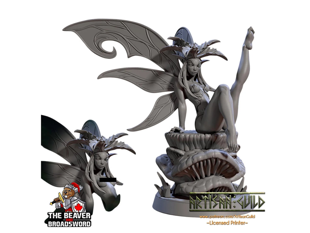 Mandragora, elfe pin-up miniature - Fée, monstre, dryade fée DnD, elfe - Miniature de table de haute qualité en résine imprimée 28mm 32mm, figurine robuste