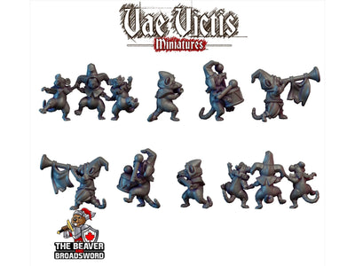 Orchestre de Rats - Monstre, Fée, Mort-vivant, DnD, Fantastique - Miniatures de table de haute qualité imprimées en résine 28mm 32mm, Figurine résistante