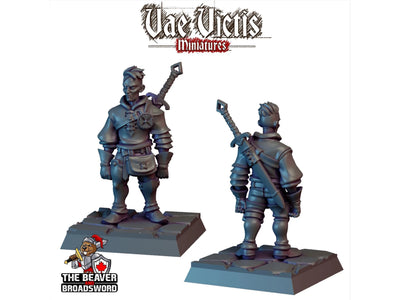 Jeune Mercenaire Humain Paladin - Figurines de Table 28mm 32mm en Résine de Haute Qualité, Imprimées, Tough Figurine, D&D, Fantaisie, Médiéval