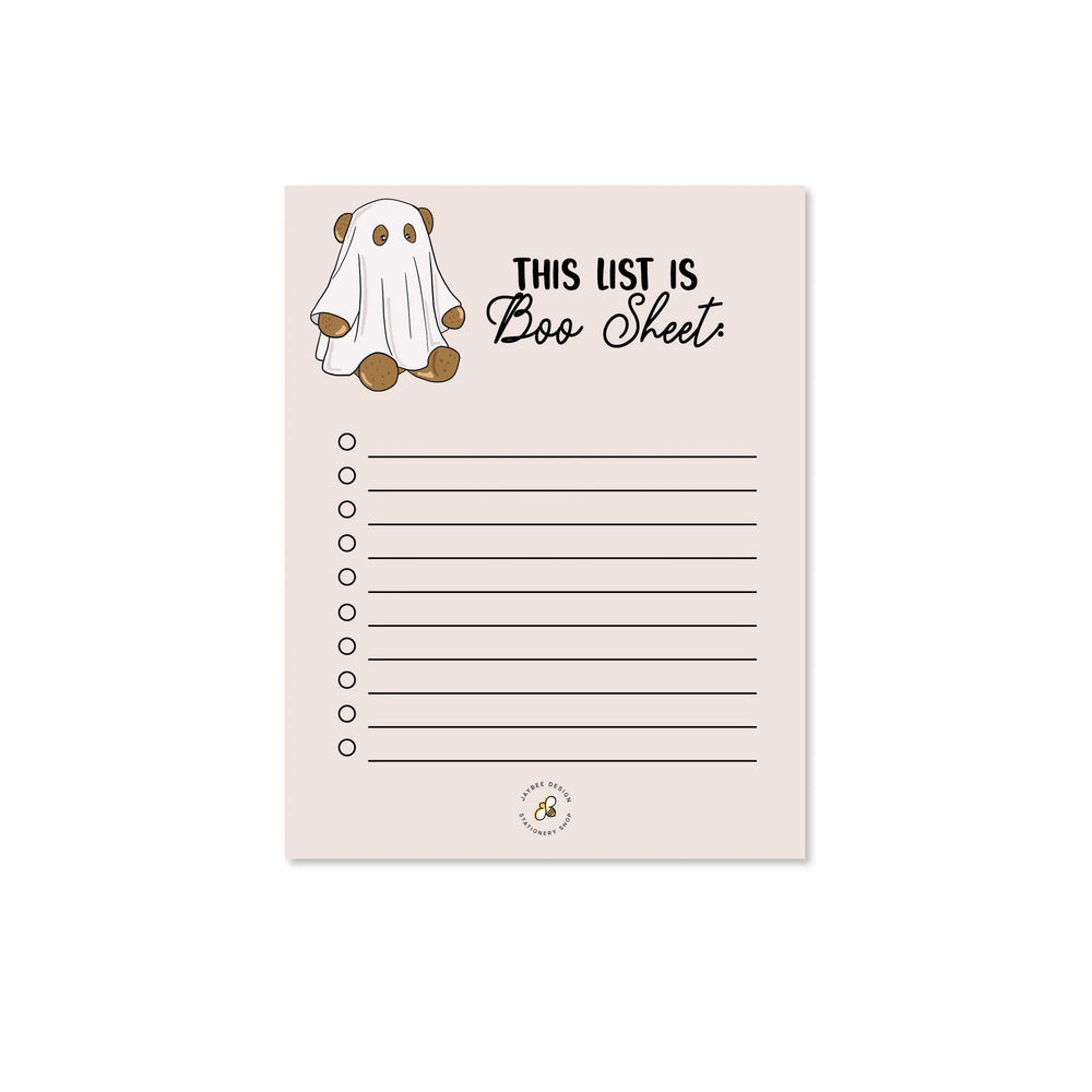 This List Is Boo Sheet Notepad