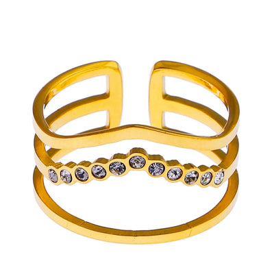 Bague JUAANA Triple Étagée Ornée de Zirconia