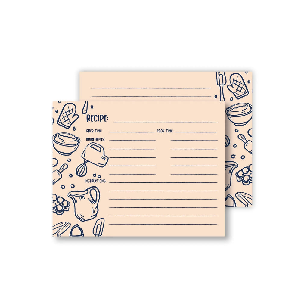 Cartes de recettes de pâtisserie couleur tan