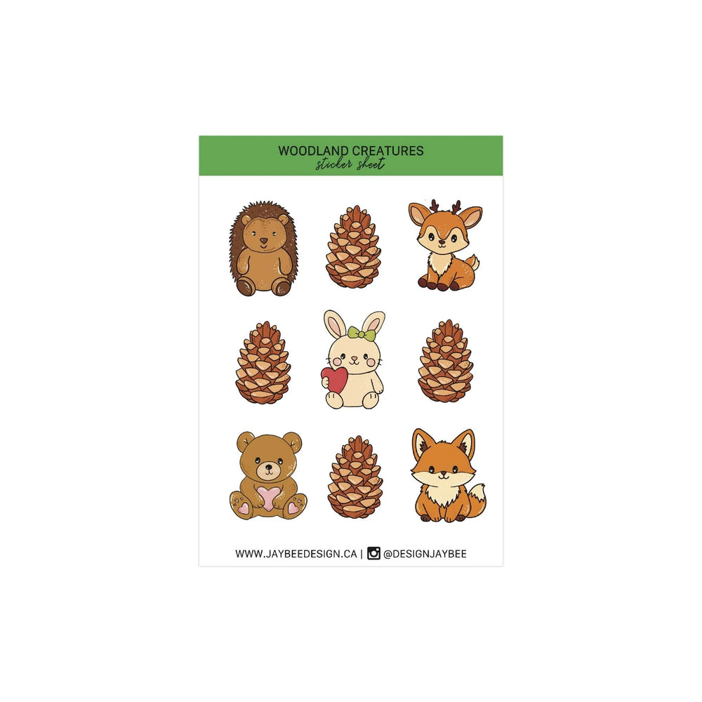 Mini-feuille d'autocollants de la forêt