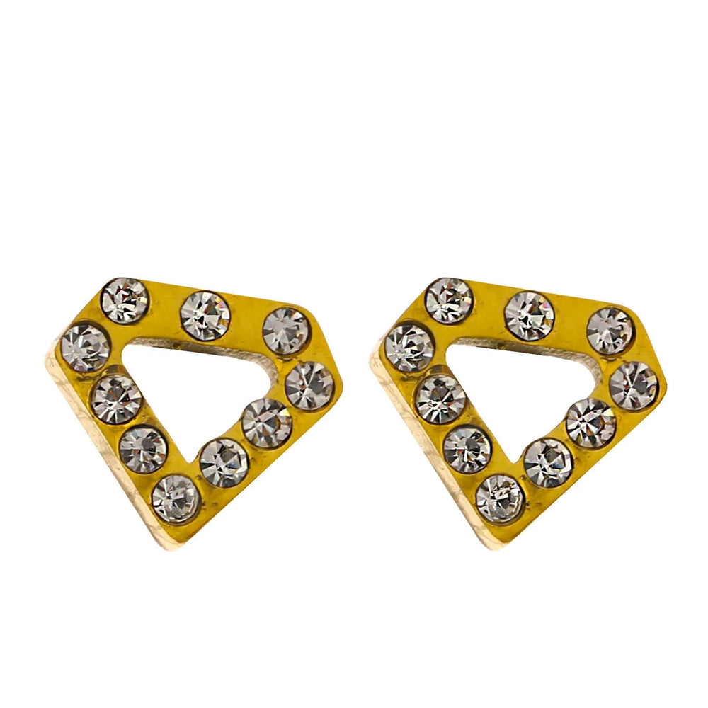 Boucles d'oreilles clous ULLA en zircon géométrique