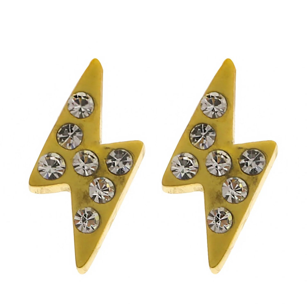 Boucles d'oreilles clous ANNELI 'Zig-Zag' en zircone