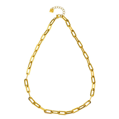 JACINTA 18" Gold: Contemporary Paper Clip Chain Necklace