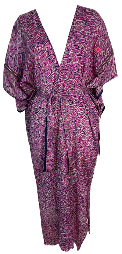 PRC6191 Kimono Long Avatar en Soie Pure avec Ceinture