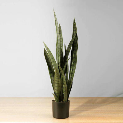 Plante artificielle Sansevieria Zoro vert foncé en pot 30 pouces