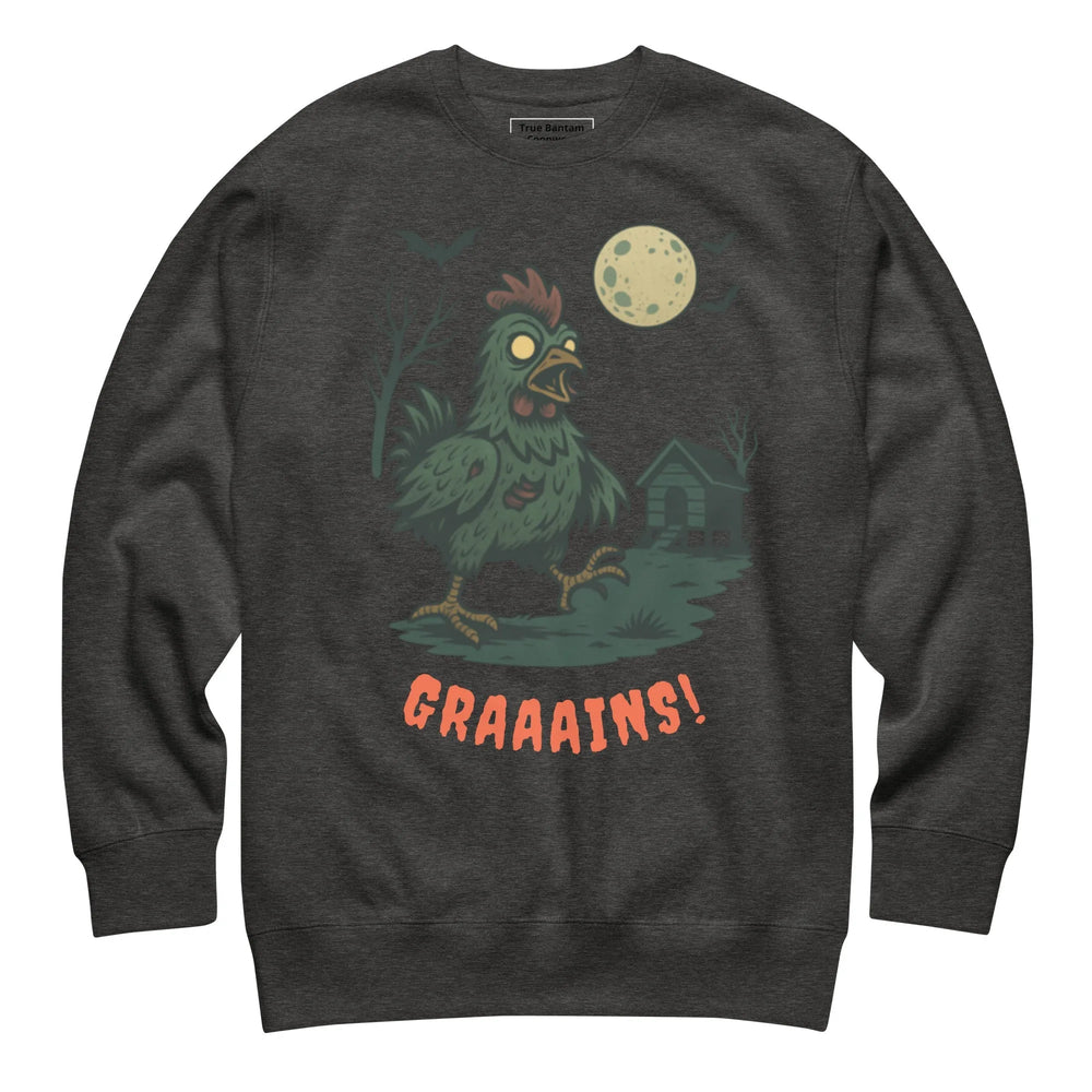 Chandail unisexe haut de gamme : Poulet zombie d'Halloween