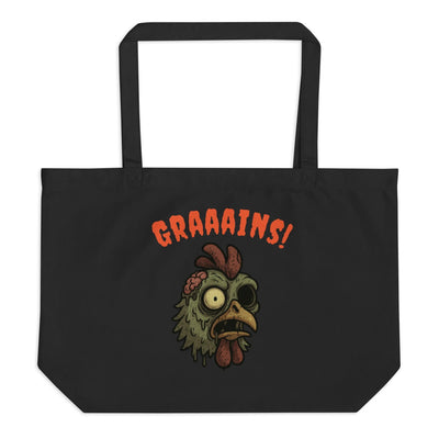 Sac fourre-tout bio grand format Zombie Chicken pour l'Halloween