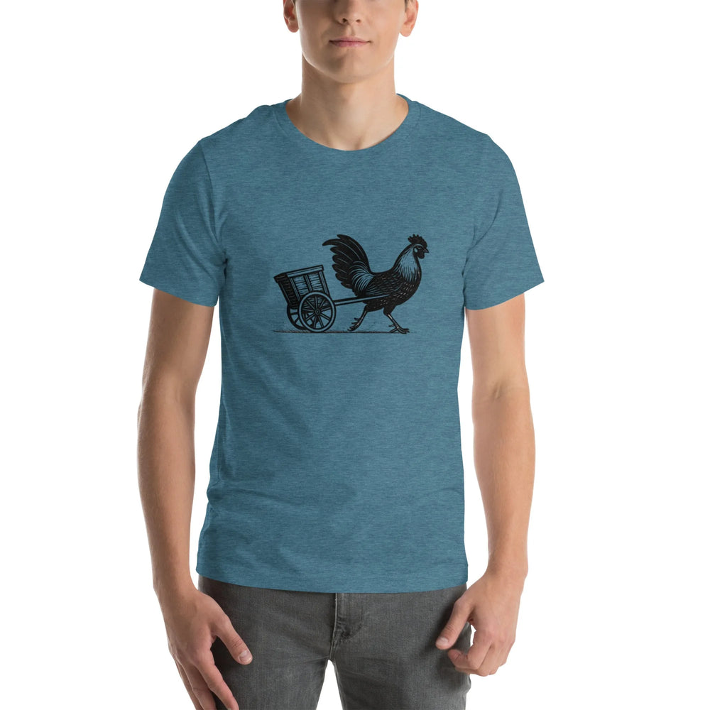 T-shirt unisexe « Retro Chicken Chariot Racer »