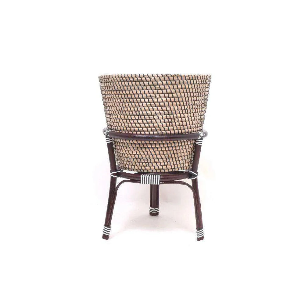 Ayu - Jardinière sur pied style bohème avec support en bois