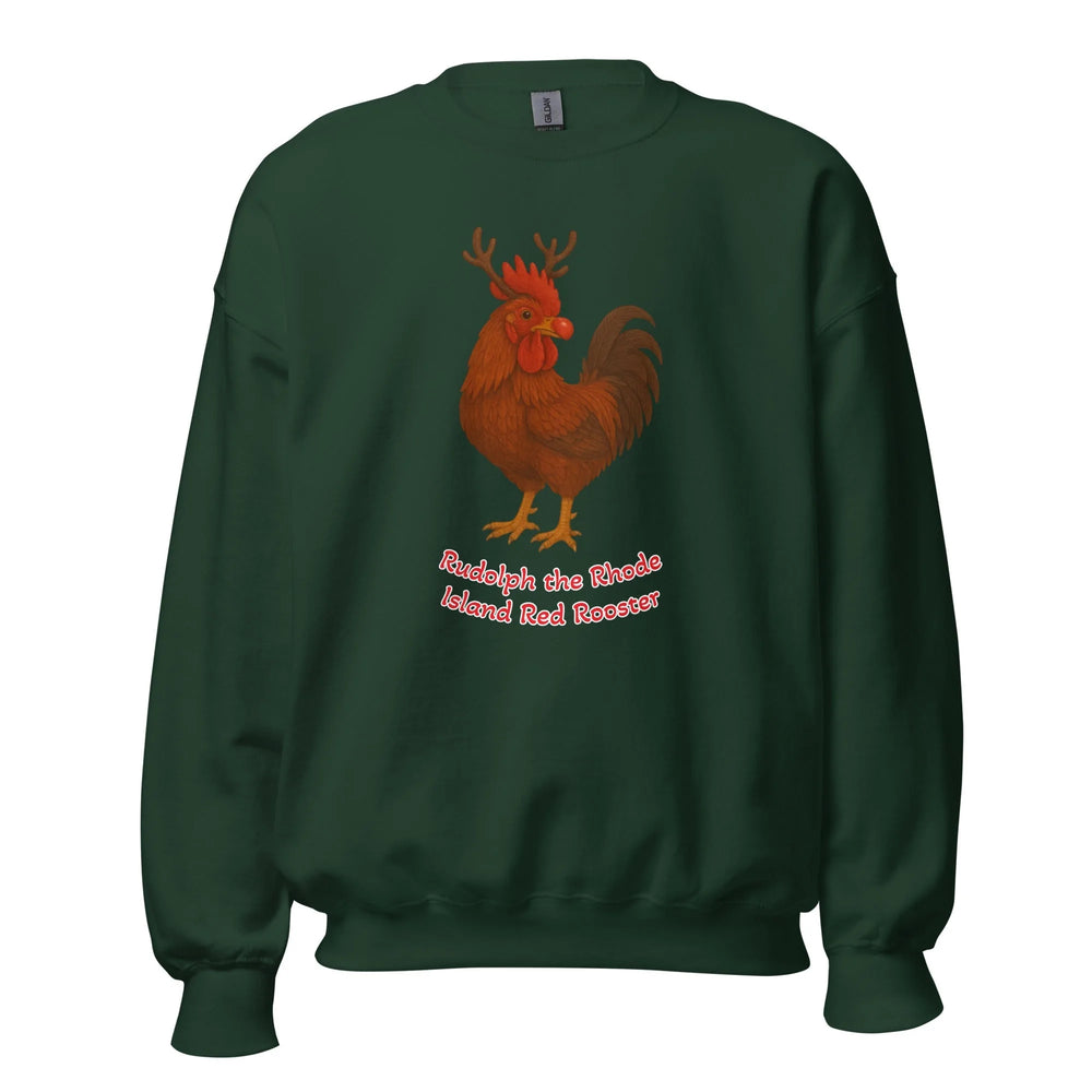 Chandail unisexe "Chickmas Rudolph the Rhode Island Red Rooster" (mots)