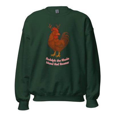 Chandail unisexe "Chickmas Rudolph the Rhode Island Red Rooster" (mots)