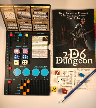 Tableau de bord du joueur 2D6 Dungeon