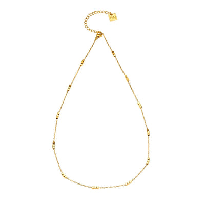 ERISSA: Trio Square-Beads Dainty Gold Chain Necklace
