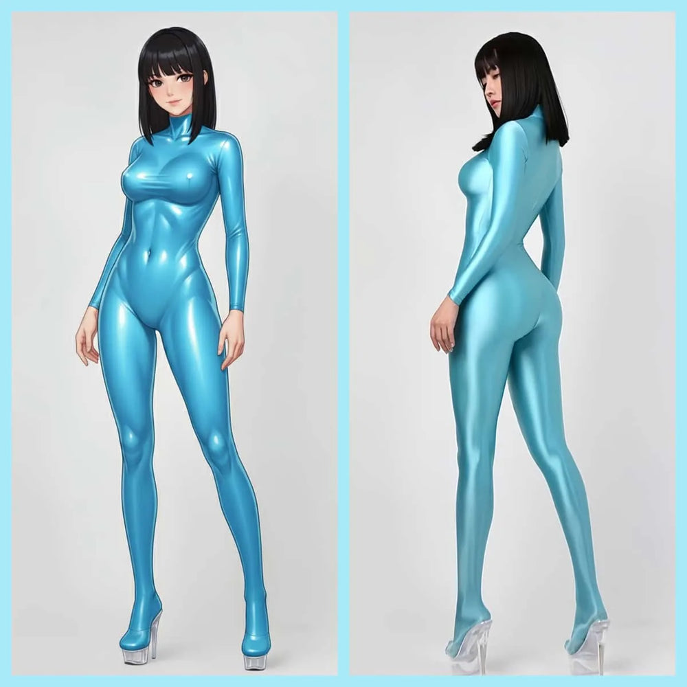 Spandex Nylon Full Bodysuit Back Zipper Zentai Shinny Cosplay Jumpsuit