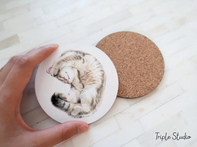 Sous-verre Chat Somnolent