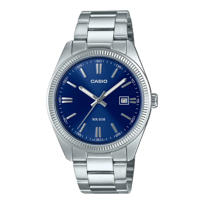 CASIO Vintage Analog Bleu/Argent Acier Inoxydable | MTP1302D-2AVT