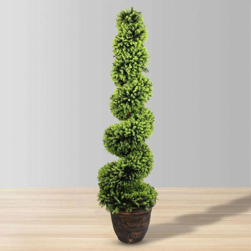 Plante Artificielle de Buis en Spirale Wales en Pot (Plusieurs Tailles)
