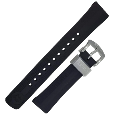 Bracelet SEIKO Caoutchouc Noir OEM 20 mm | R03E011J0