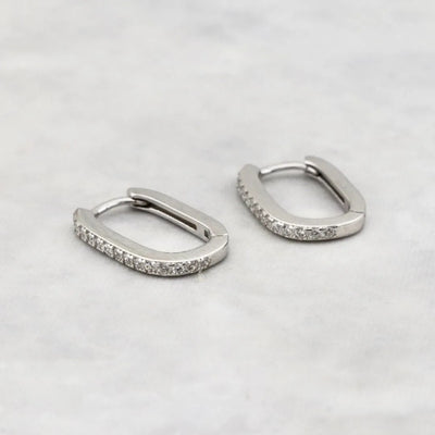 Sparkling Minimalist Sterling Silver Huggie Earrings
