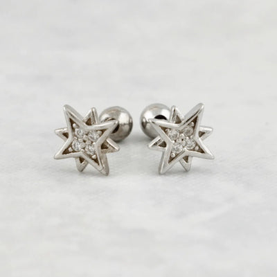 Boucles d'oreilles Étoiles du Nord en argent sterling
