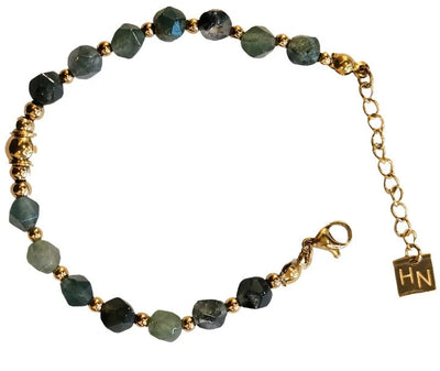 ROMANDA : Bracelet en Agates Indiennes et Perles Dorées