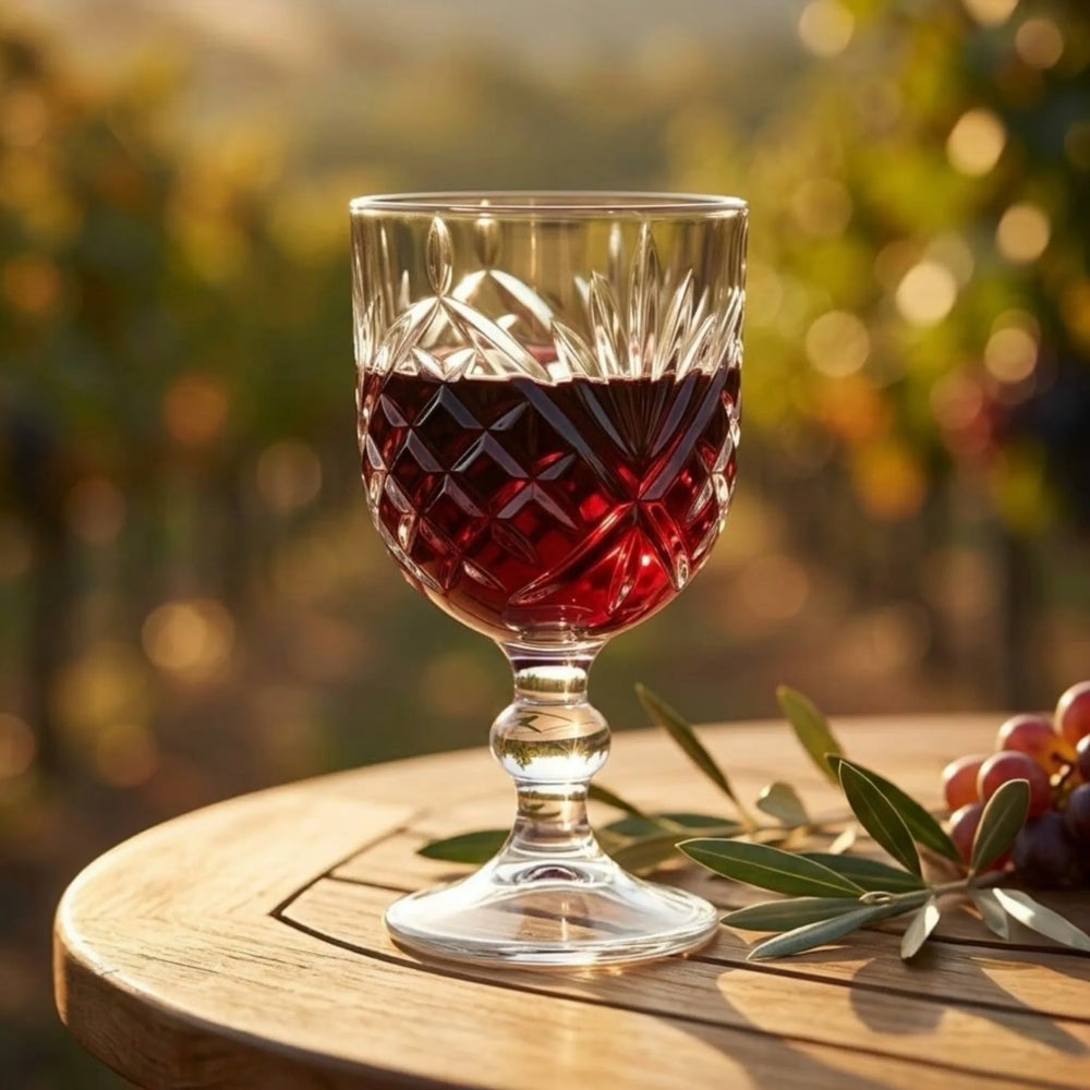 Calices à vin vintage taillés en cristal 320 ml — Ensemble de 6