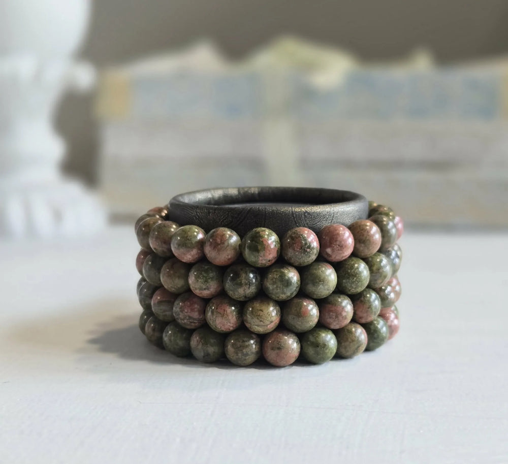 Bracelet en pierres naturelles d'Unakite