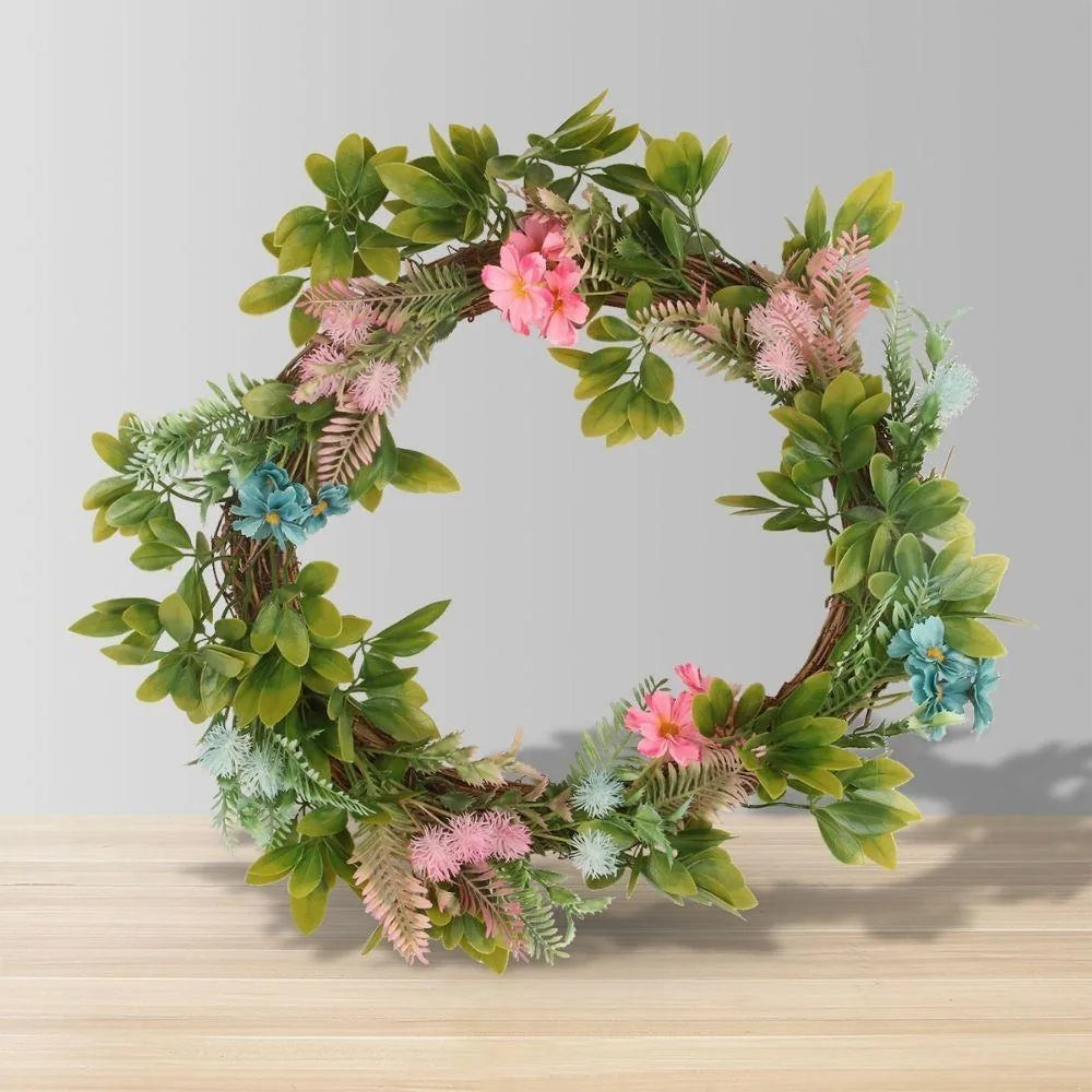 Couronne Florale Artificielle Pastel 18,9 po