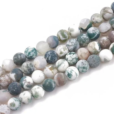 Green Tree Frosted Gemstone Bead