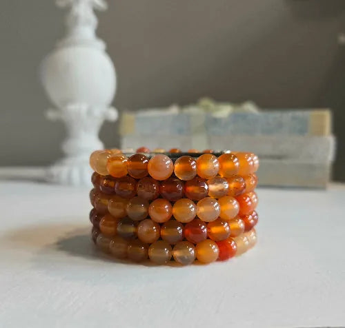 Bracelet en Agate Cornaline Fait Main
