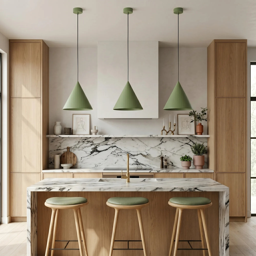 Luminaire suspendu CONO en acier pour îlot de cuisine et table de salle à manger