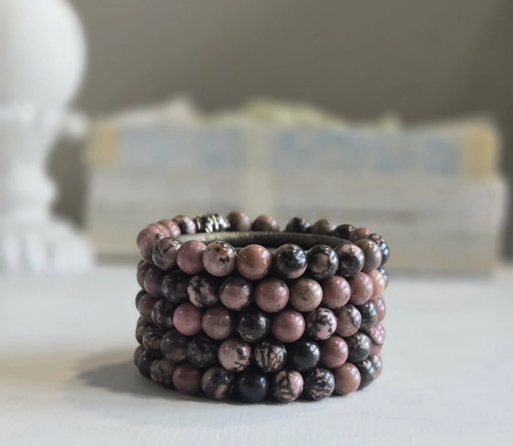 Bracelet en Rhodochrosite Fait à la Main