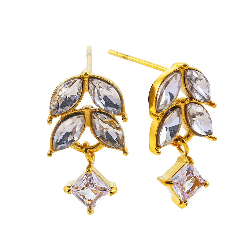 Modèle ESPERANZA : Boucles d'oreilles d'inspiration vintage « Élégance florale » avec gemmes de zircone