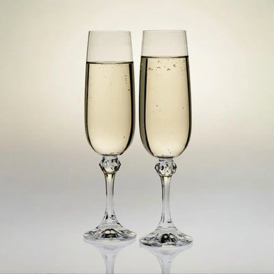 Flûtes à champagne Crystalex Julia en cristal de Bohême 180 ml — Ensemble de 6
