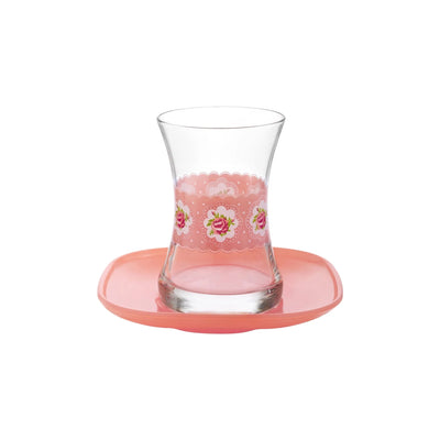 Ensemble de tasses à thé turques avec soucoupes 5,75 oz – LAV MONA PASTEL - Ensemble de 6+6