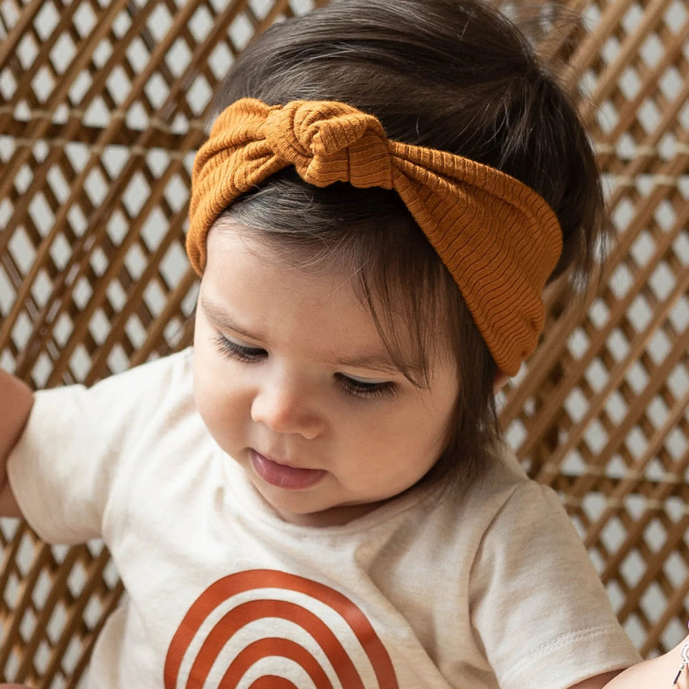 Turbans côtelés en Modal | Caramel