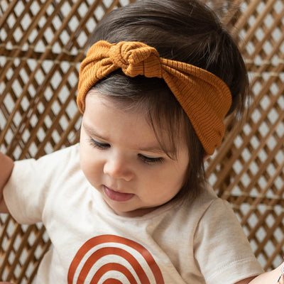 Turbans côtelés en Modal | Caramel