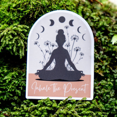 Inhale the Presesnt Yoga Sticker