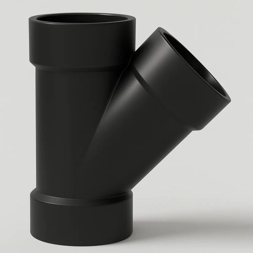LESSO ABS 45° Reducing Wye — Hub × Hub × Hub DWV, cUPC Certified