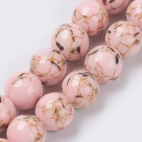 Pink Abalone Shell Assembled Turquoise Gemstone Bead