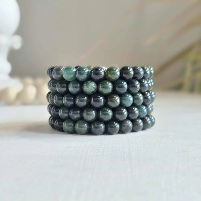 Moss Agate Gemstone Bead Bracelet